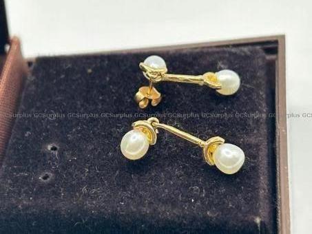 Picture of 10K Yellow Gold Pearl Drop Ear