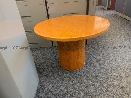 Picture of Large Round Wood Veneer Table