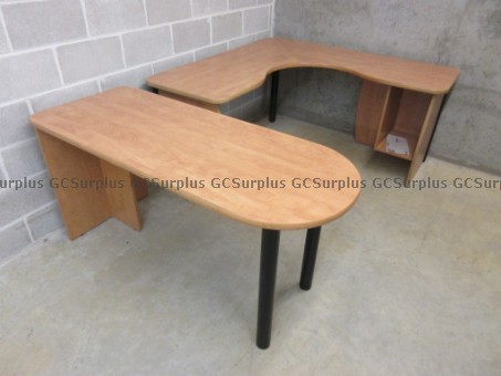 Picture of Wooden Desk with Side Table